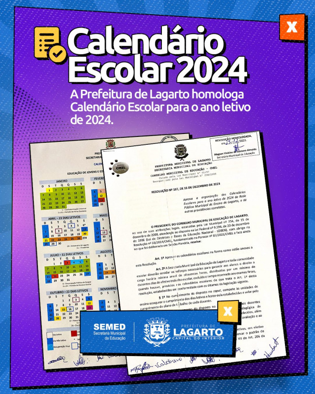Conselho Municipal de Educação de Lagarto aprova os calendários escolares da Rede Municipal para 2024