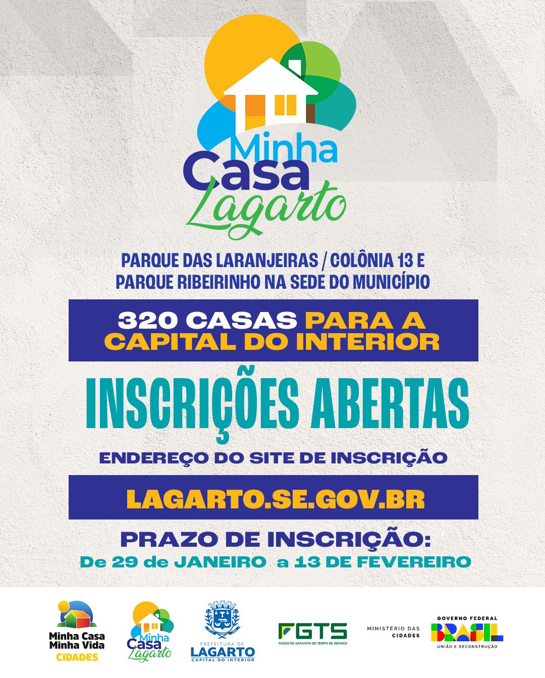 Minha Casa Lagarto: Inscrições abertas para o programa habitacional que entregará 320 moradias em Lagarto