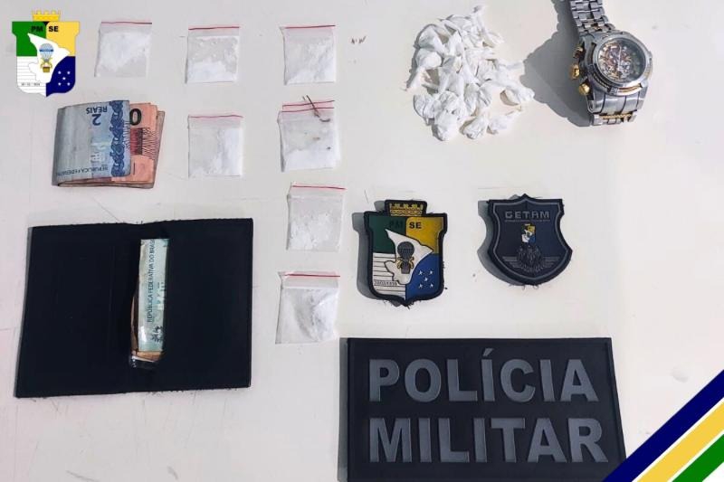 PM apreende homem por suspeita de tráfico ilícito de drogas em Lagarto